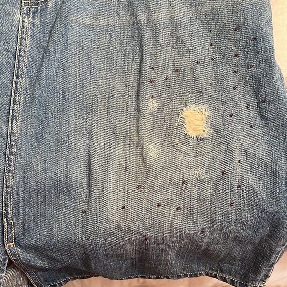 Venezia Ladies Knee Length Denim Distressed Jean Skirt Size 20 - Picture 3 of 9